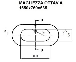 Magliezza Акриловая ванна на лапах  Ottavia   (165х76) ножки бронза – фотография-3